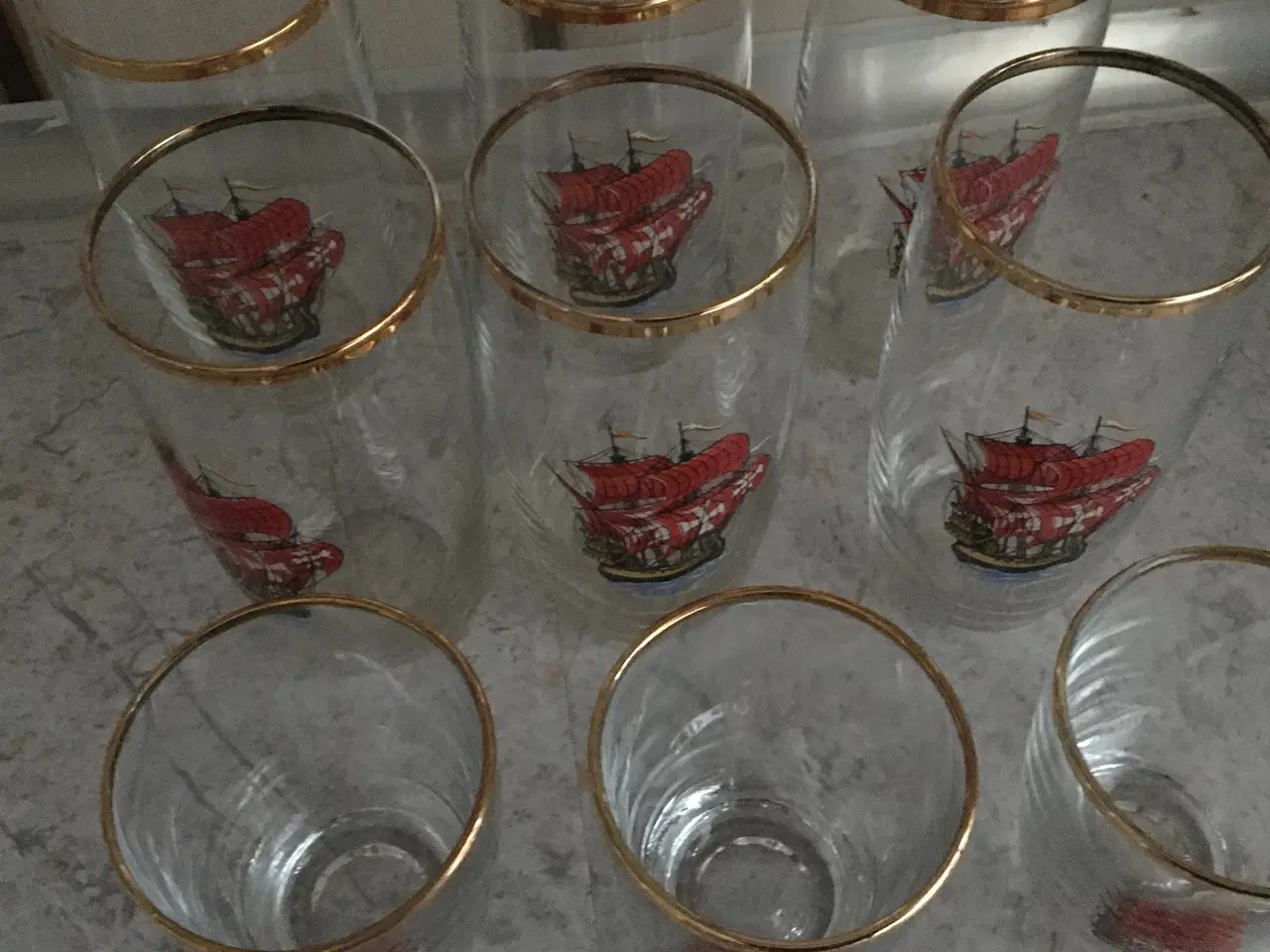 Billede 4 - Drikke glas med guldkant