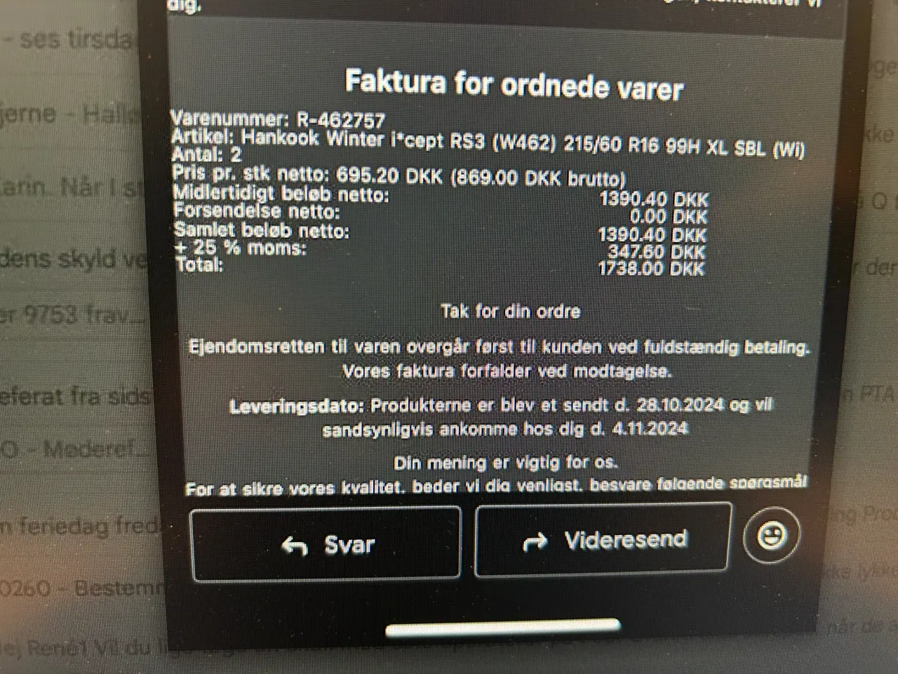 Billede 2 - Vinterhjul VW med Hankook dæk