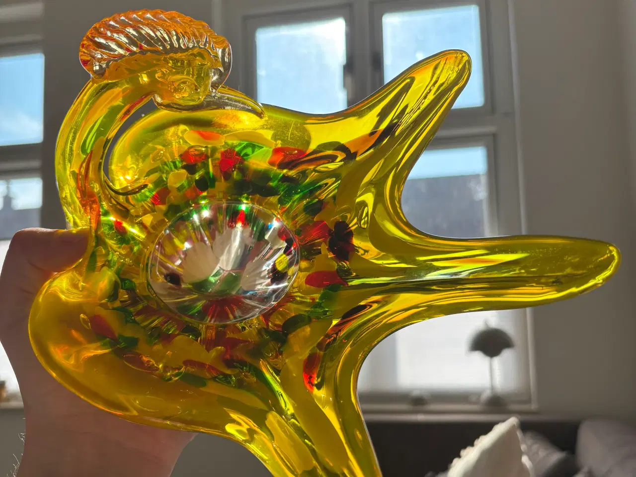 Billede 19 - Smuk vintage Murano-style glas-skulptur – gul fugl