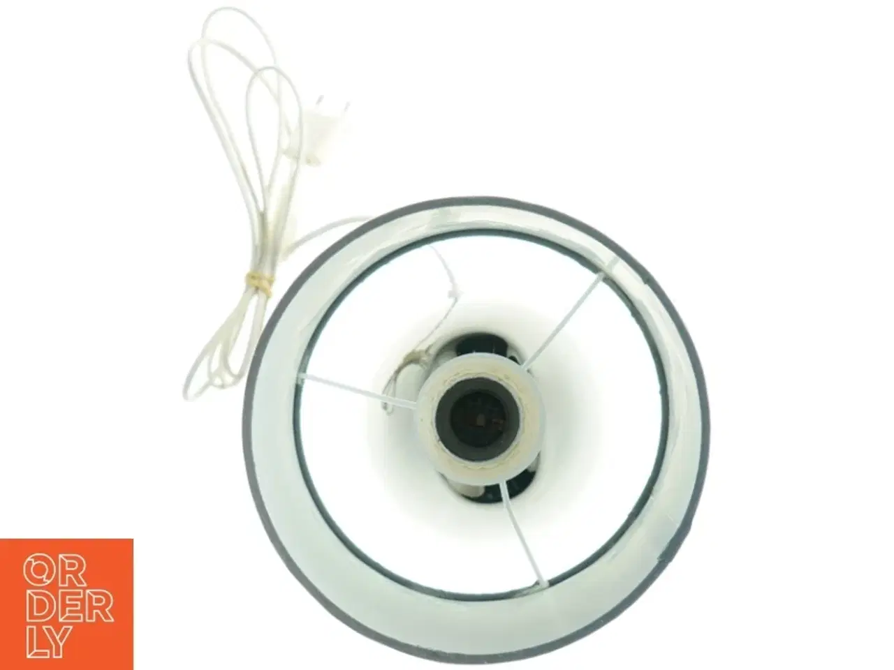 Billede 3 - Bordlampe med grå stofskærm og sort fod (str. 48 x 18 cm)