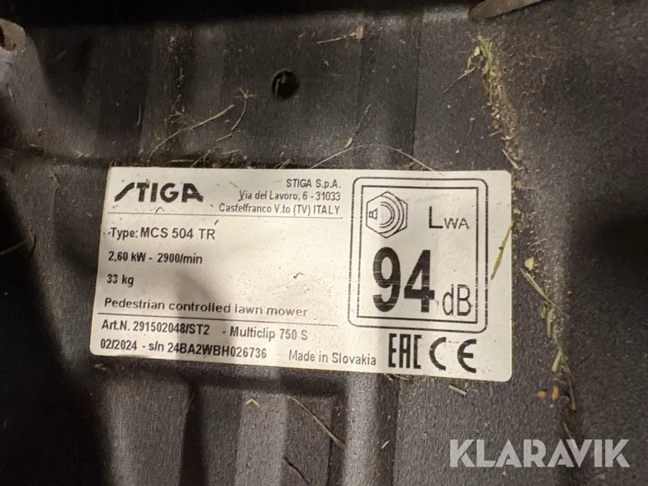 Billede 11 - Græsslåmaskine Stiga MCS 504 TR