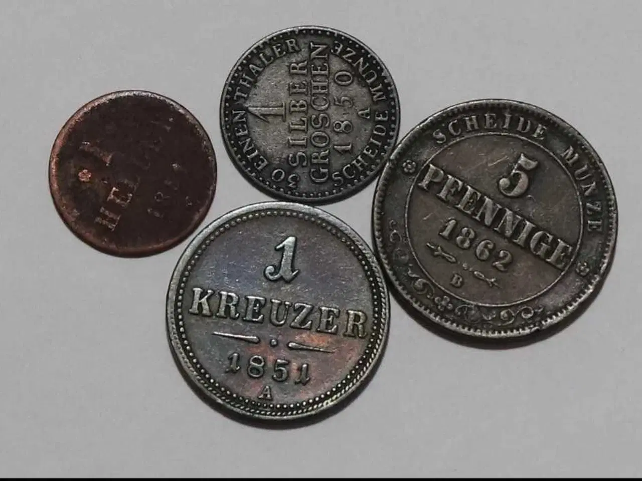 Billede 1 - Gamle tyske mønter – 4 stk. – 100 kr