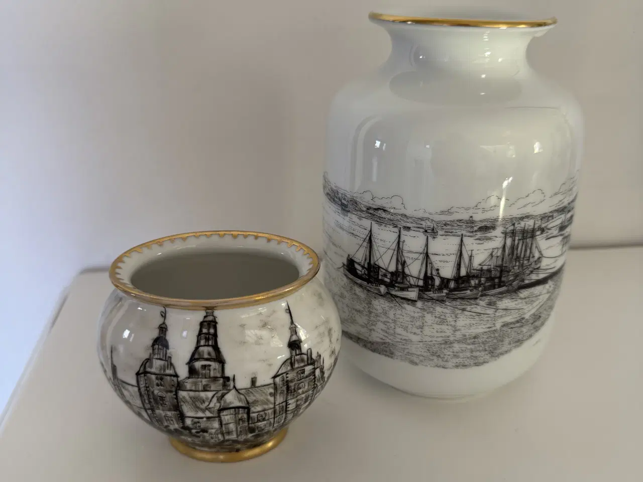 Billede 1 - 2 stk porcelæn vaser fra Royal Copenhagen 