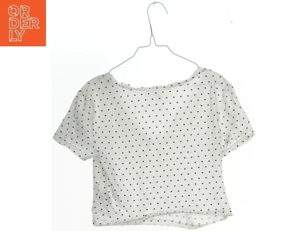 Billede 2 - Hvid polkaprikket T-shirt fra Divided (str. S)