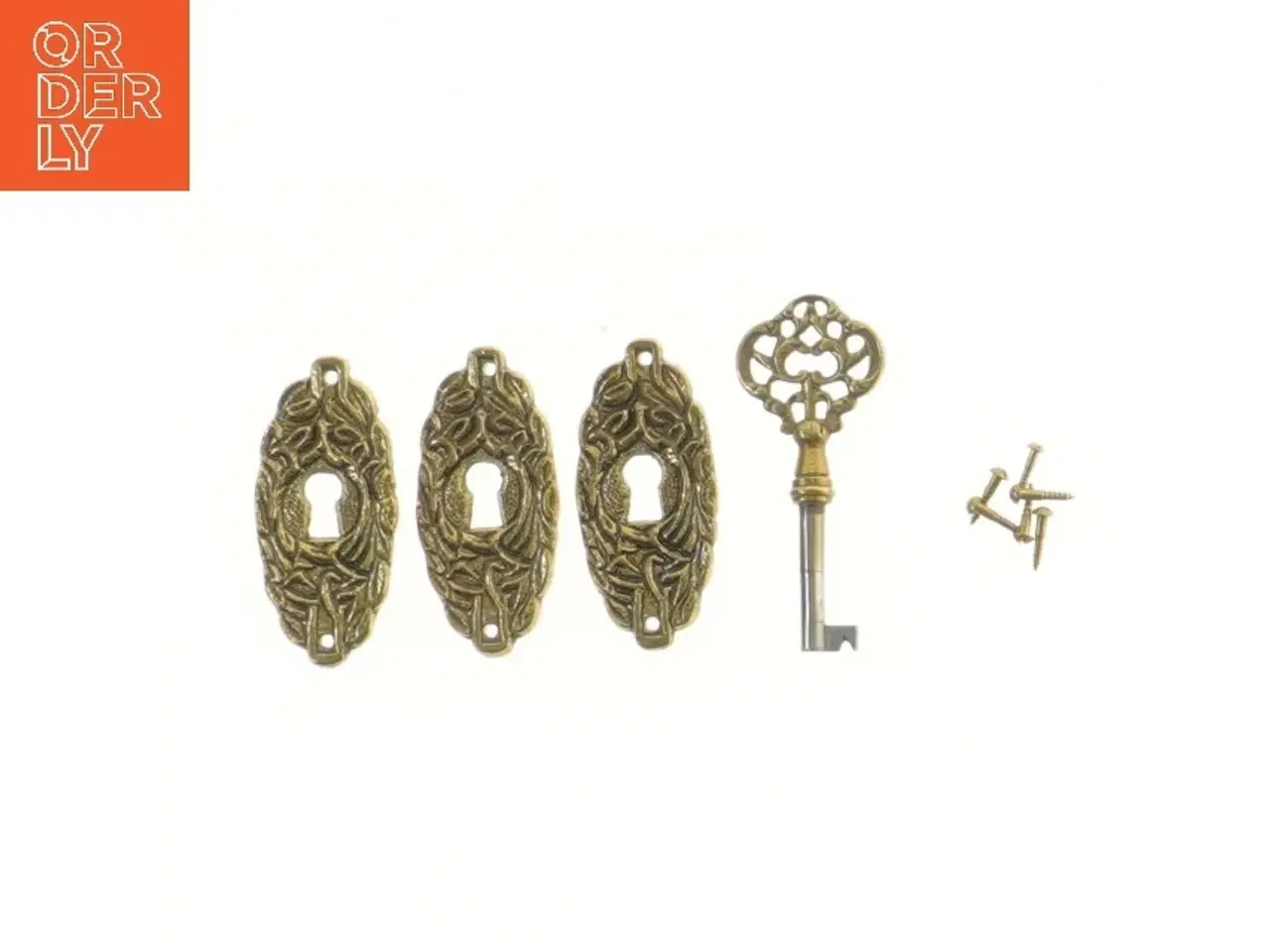 Billede 1 - Dekorativ nøgle og nøgleplader sæt (str. 8 cm)
