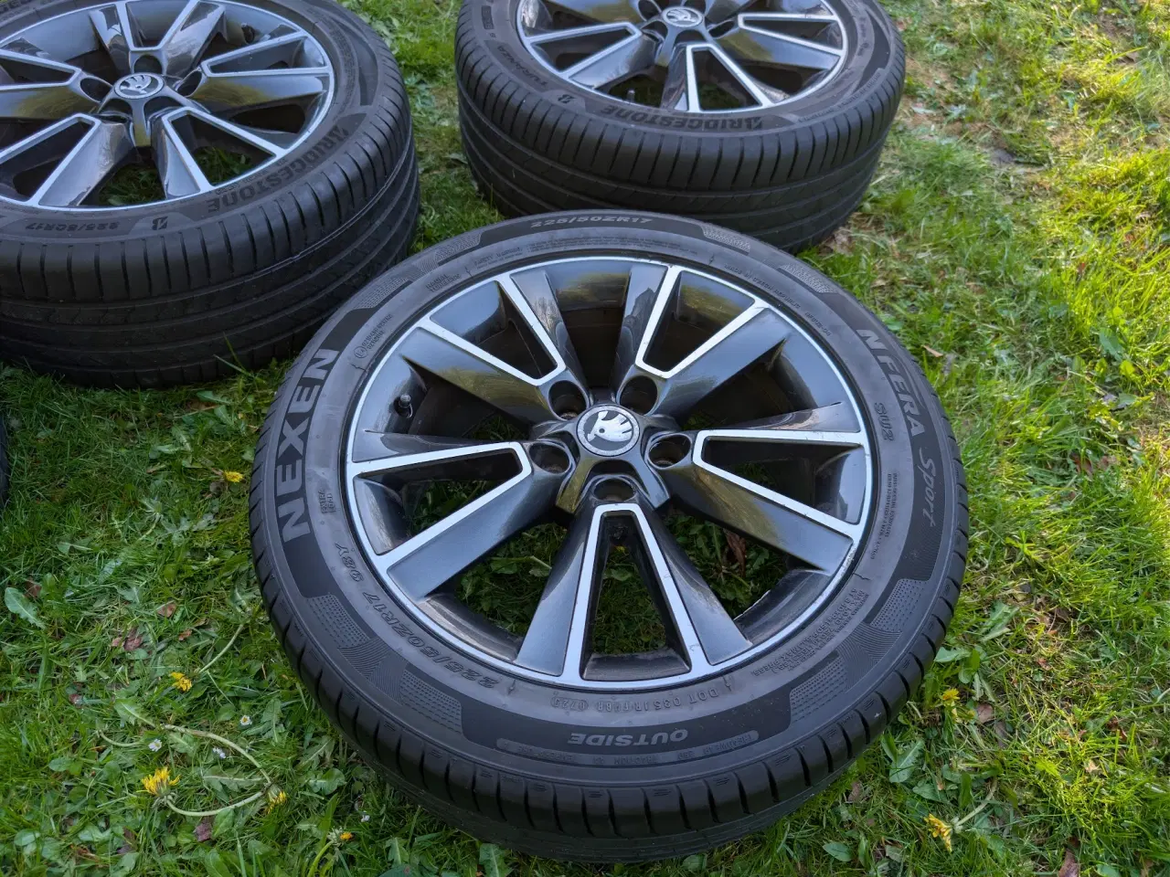 Billede 1 - Skoda 17" originale alufælge + sommerdæk, 5x112