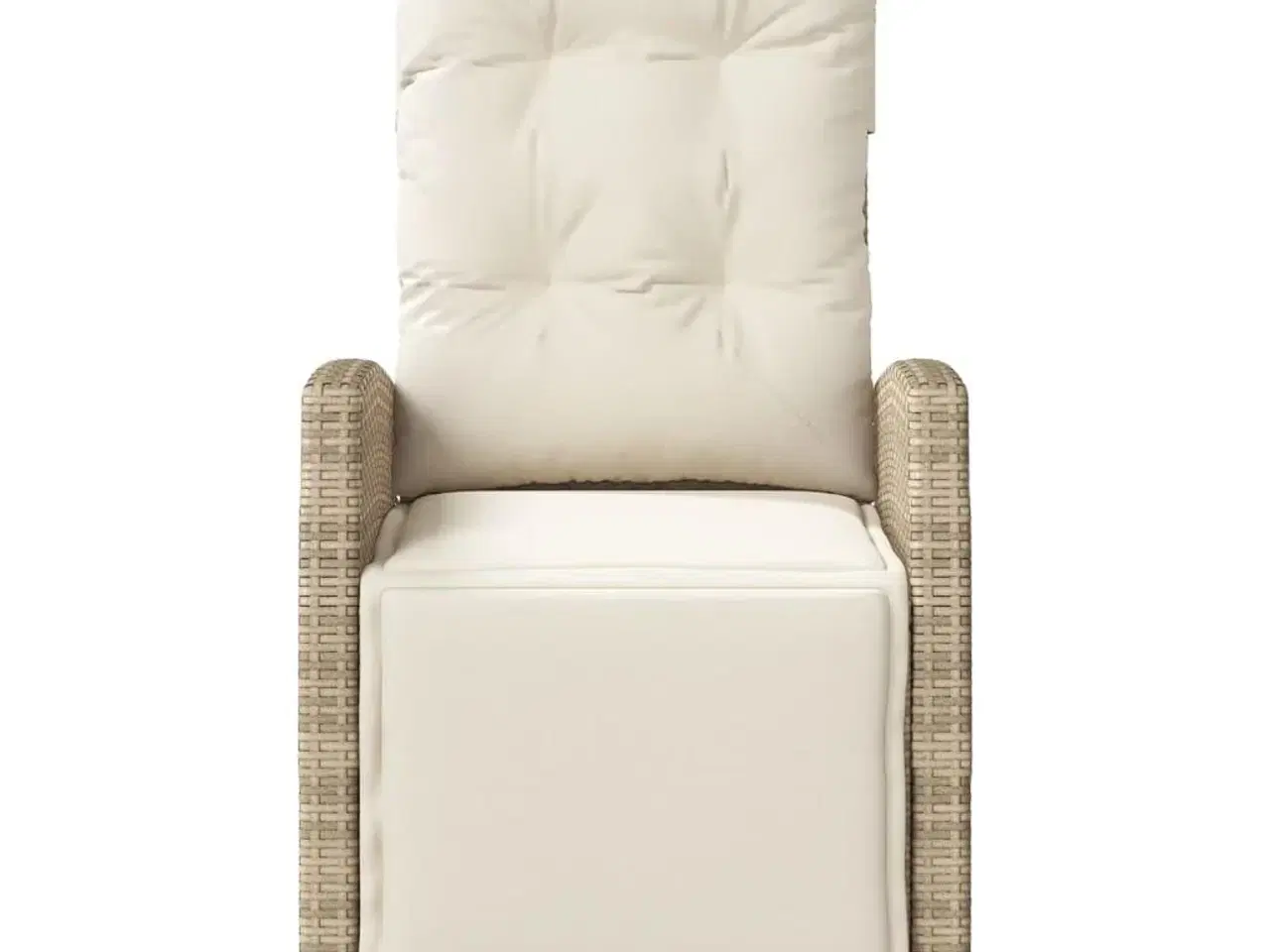 Billede 5 - Havestole 2 stk. med lænefunktion og fodstøtte polyrattan beige