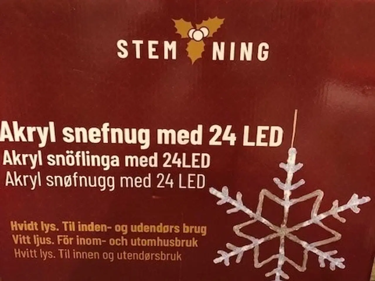 Billede 1 - Akryl snefnug med 24 LED 