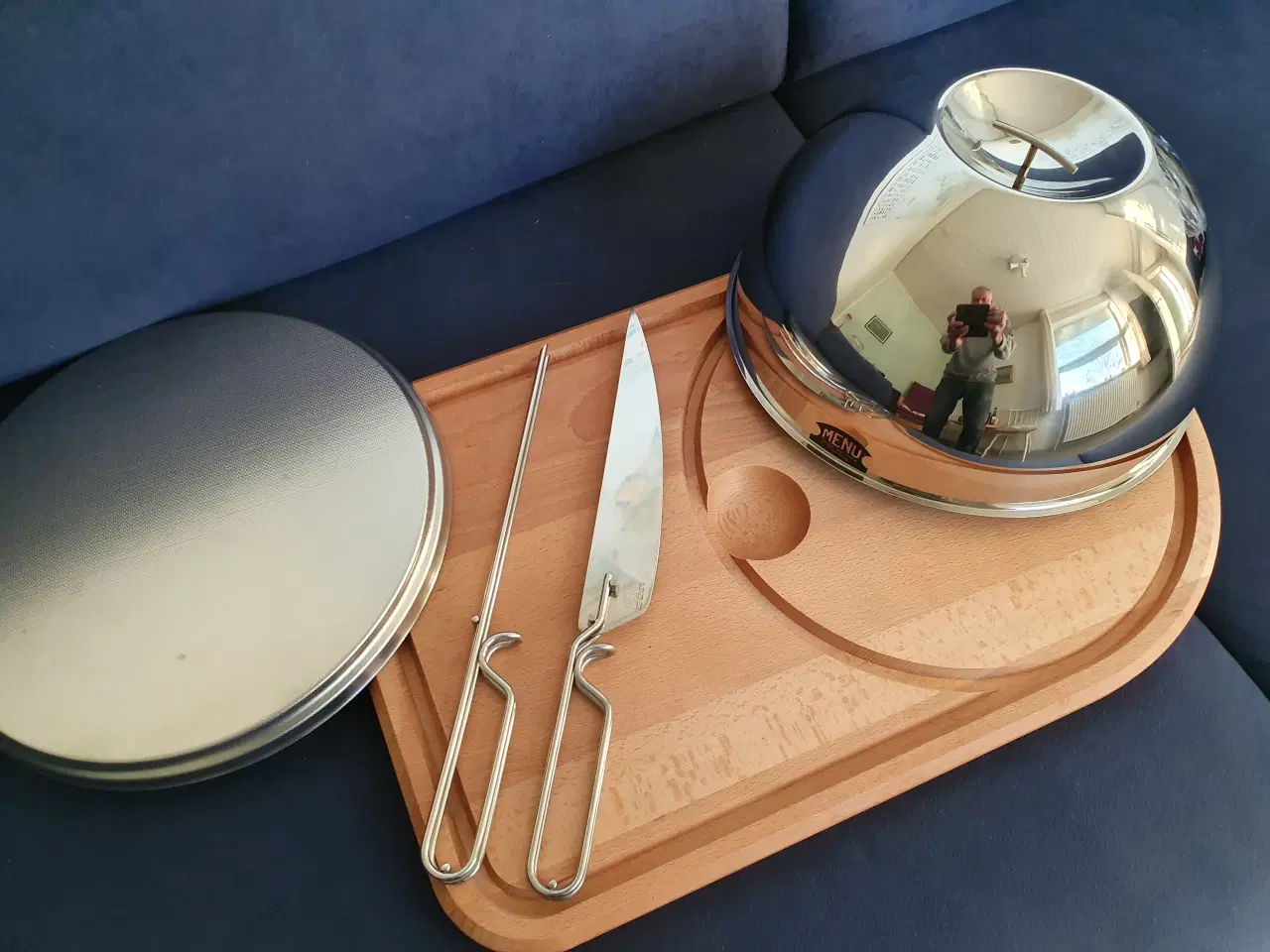 Billede 2 - MENU skærebrædt m/ kniv og gaffel