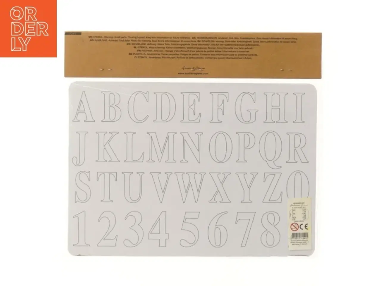 Billede 2 - Bogstaver og tal stencil fra Søstrene Grene (str. 26,5x19 cm)