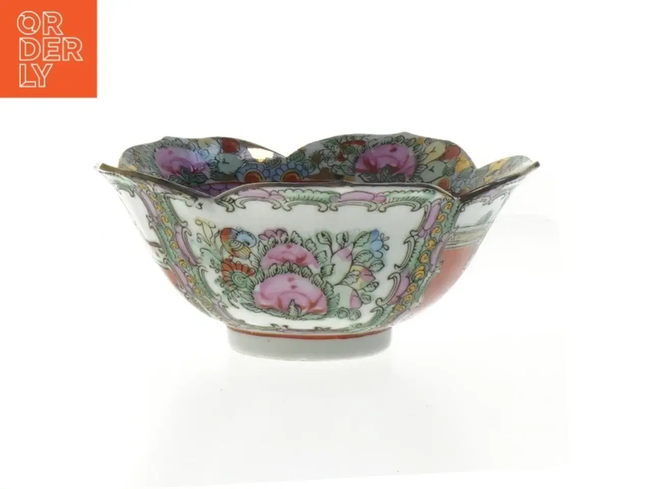 Billede 2 - Kinesisk porcelænsskål med dekorativt design (str. 7,5x15,5 cm)