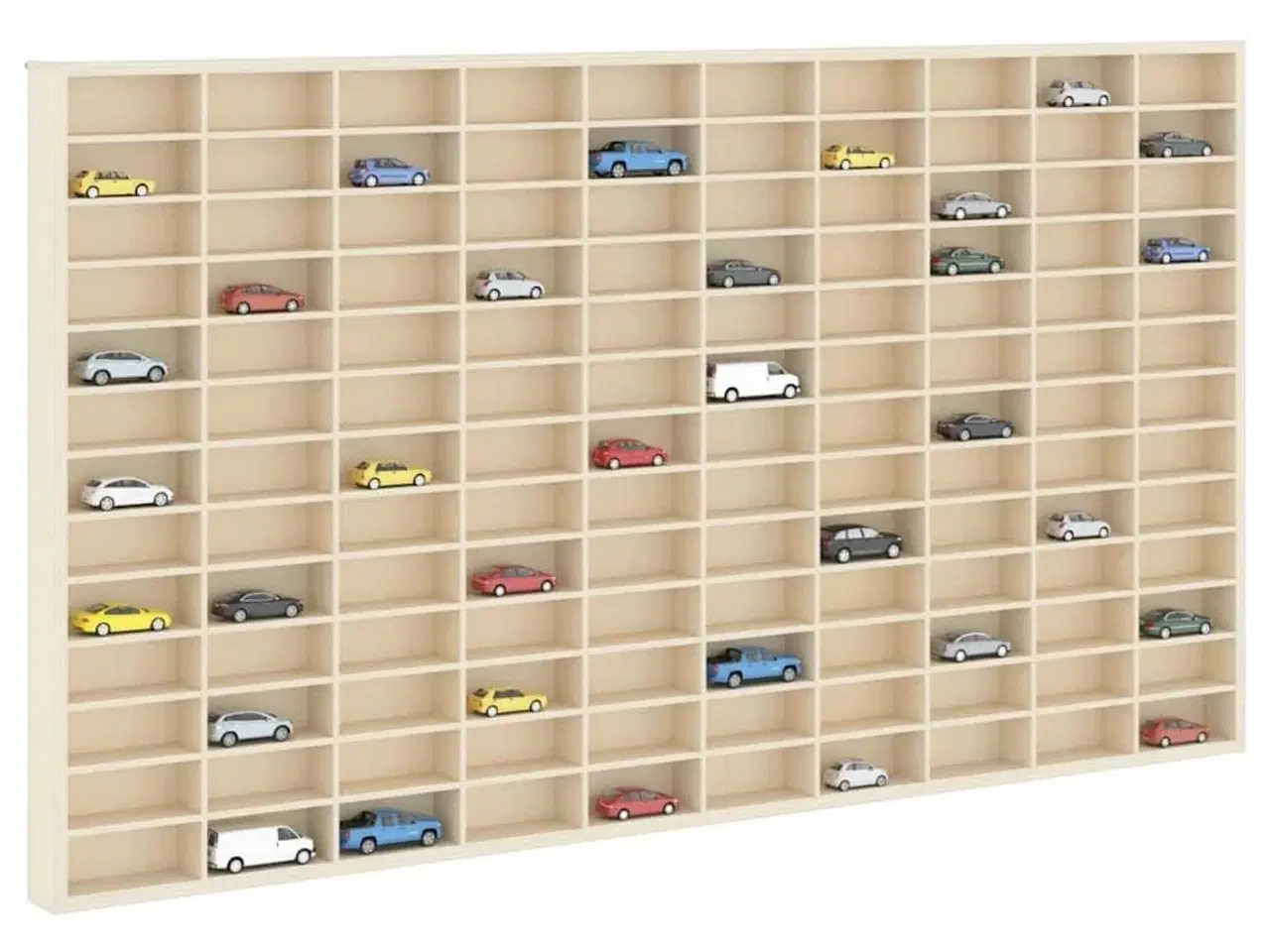 Billede 3 - Vægdisplaykasse med hylde Beige 98 x 4,5 x 55 cm Konstrueret træ