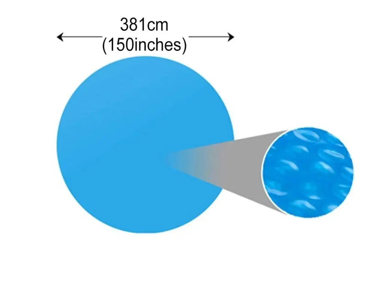 Billede 3 - Flydende soldrevet PE-poolovertræk rundt 381 cm blå