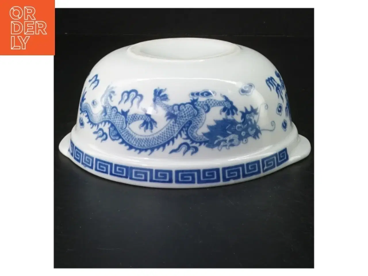 Billede 2 - Blå-hvid porcelænsskål med dragemotiv
