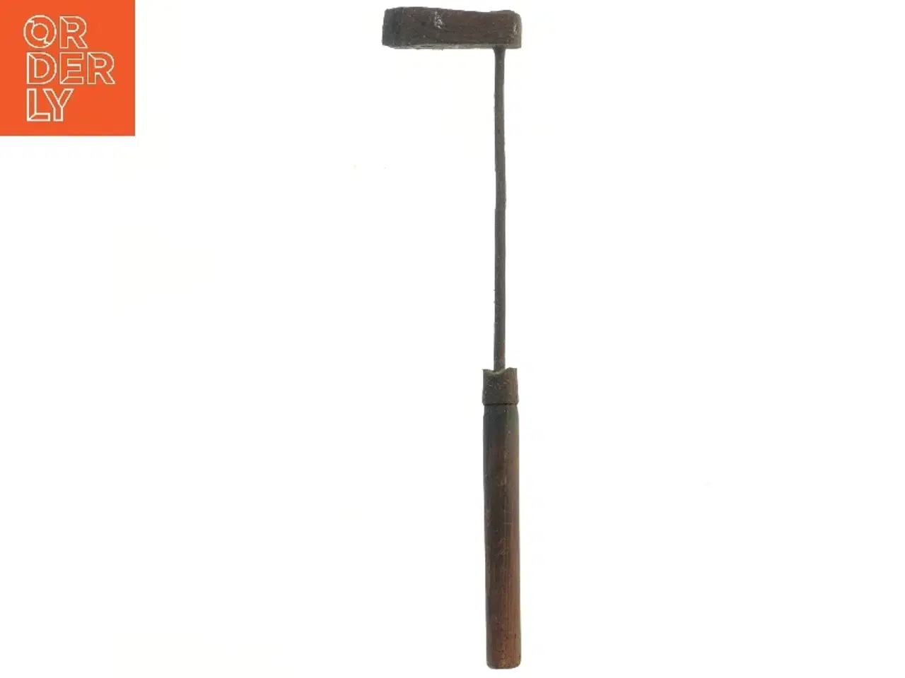 Billede 2 - Antikt værktøj med træhåndtag (str. 45 cm)