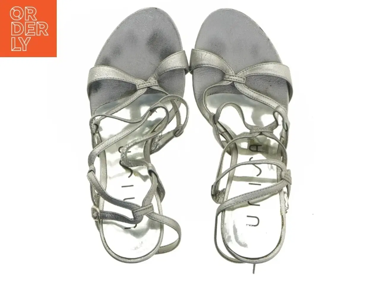Billede 5 - Unisa skind sølv sandaler med hæl (str. 39 )