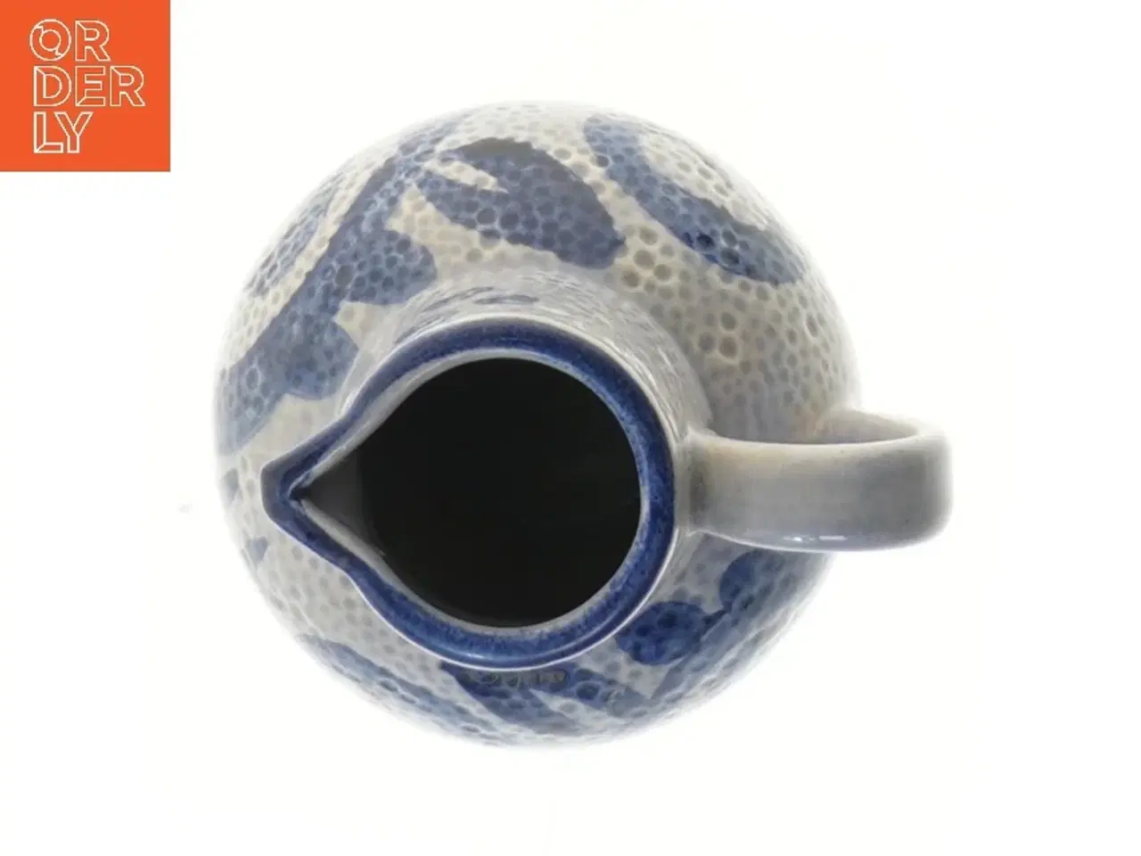 Billede 2 - Keramikkande med blåt motiv (str. 14,5 cm)