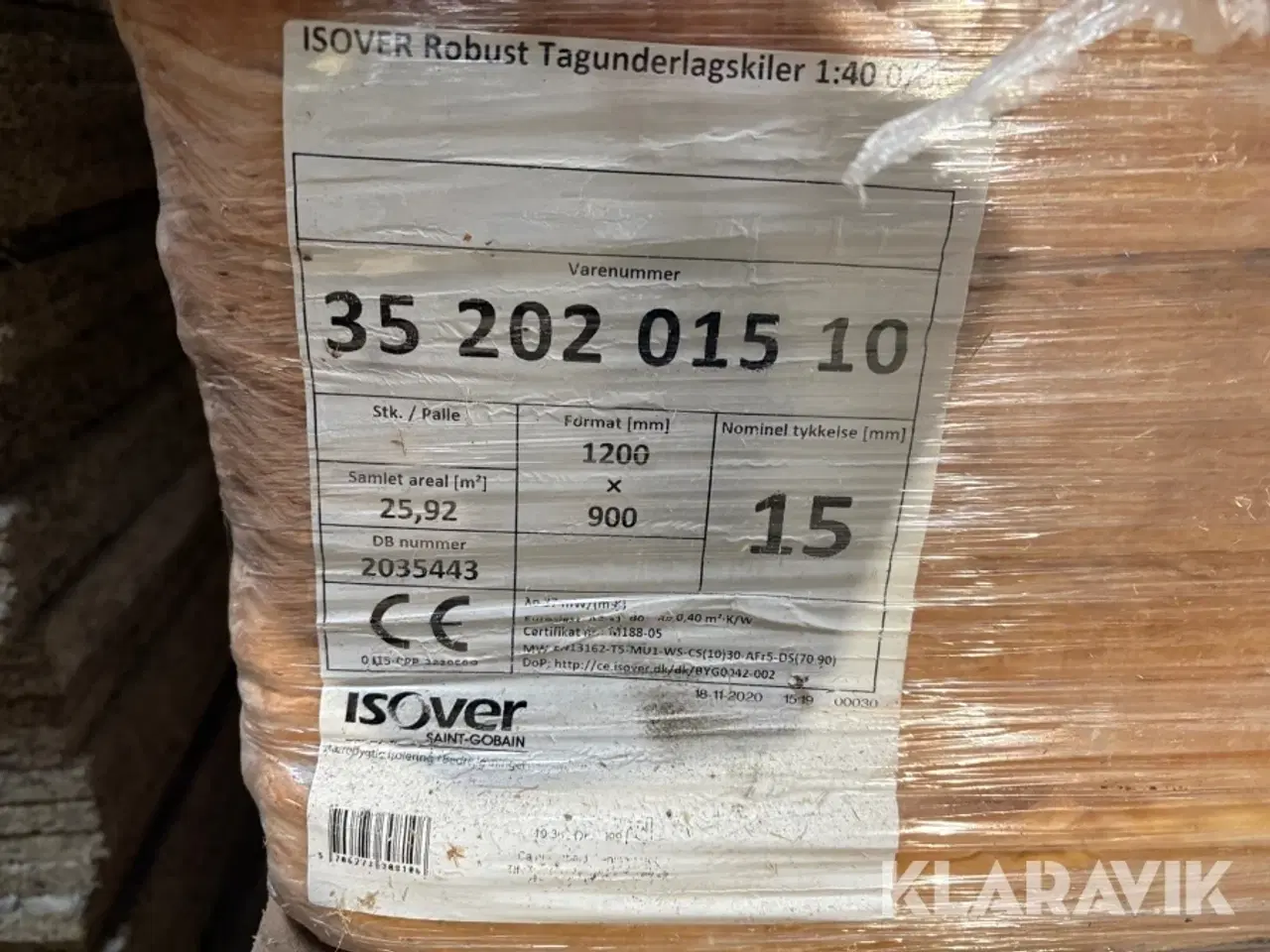 Billede 3 - Isolering Isover kiler 0-30 mm