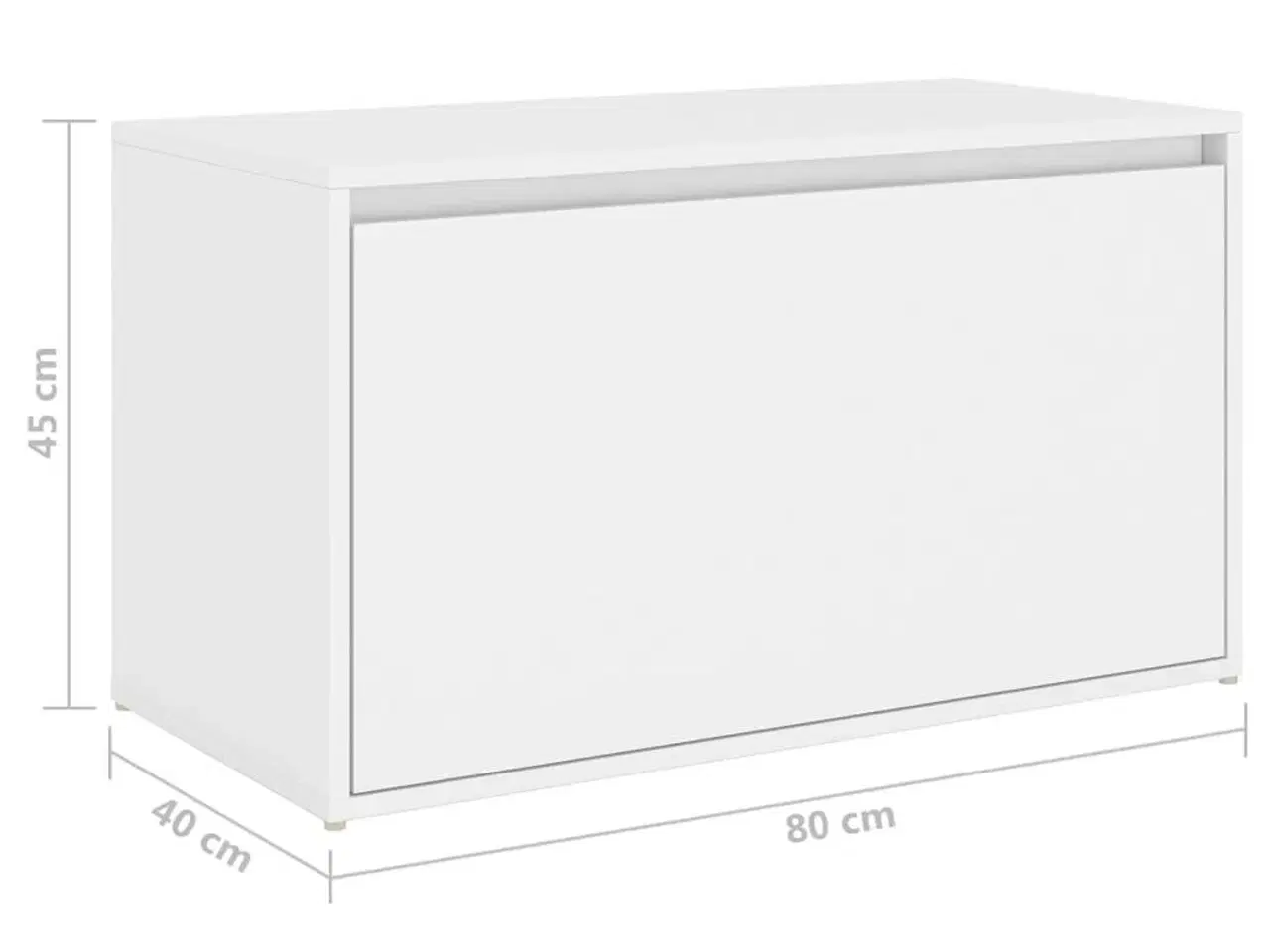 Billede 8 - Entrébænk 80x40x45 cm konstrueret træ hvid