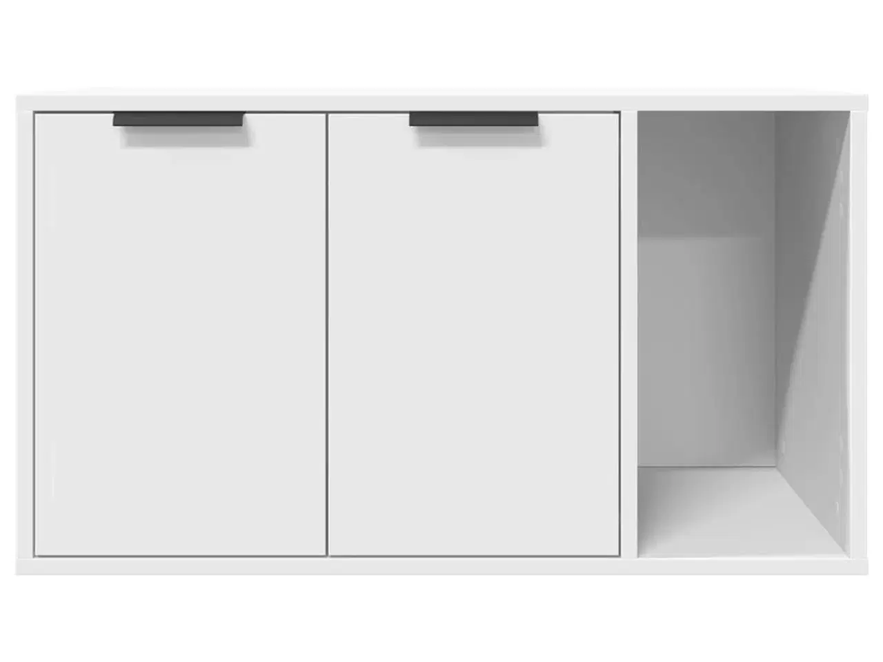Billede 5 - Toiletskjuler til kattebakke 80x50x45 cm konstrueret træ hvid