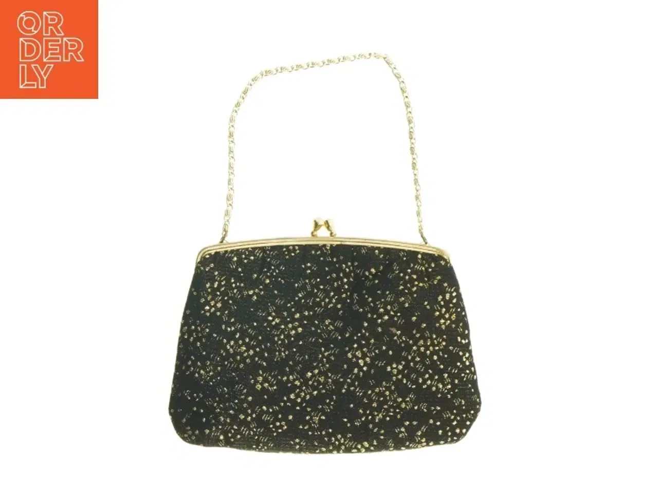 Billede 4 - Sort aften clutch med guldkæde (str. 19 x 15 cm)