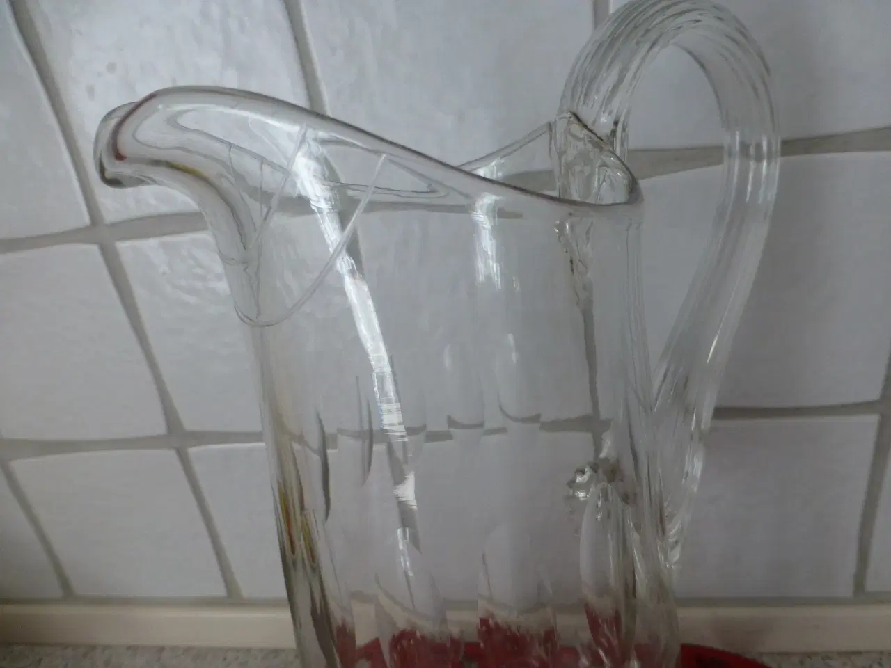 Billede 2 - Glas/Mælkekande Antik M/Sneglehank/olivenslibning
