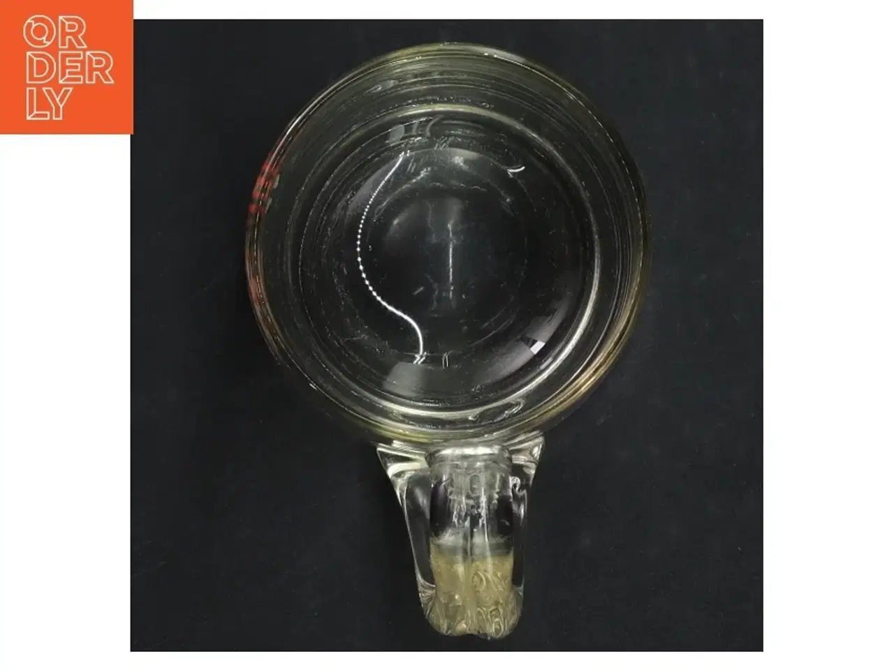 Billede 2 - Glaskrus med folkekunstmotiv (str. H. 11 cm. ø. 8 cm)