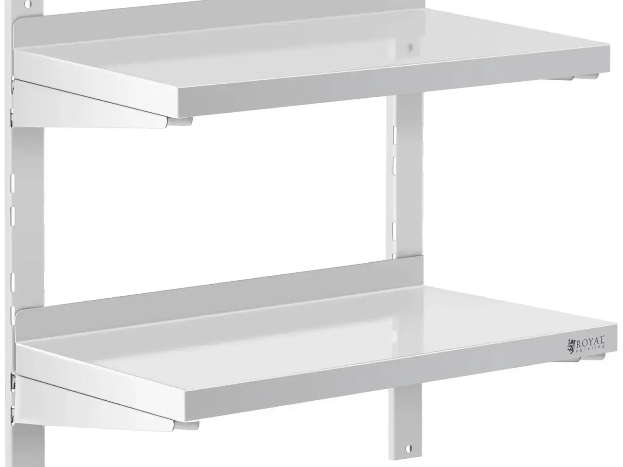 Billede 1 - Væghylde i rustfrit stål – dobbeltmodel – 60x30cm