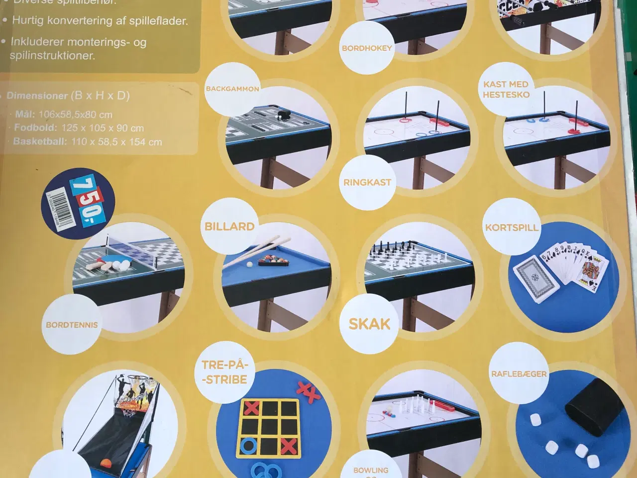 Billede 2 - MULTI-SPILLEBORD - med 14 i 1 spil