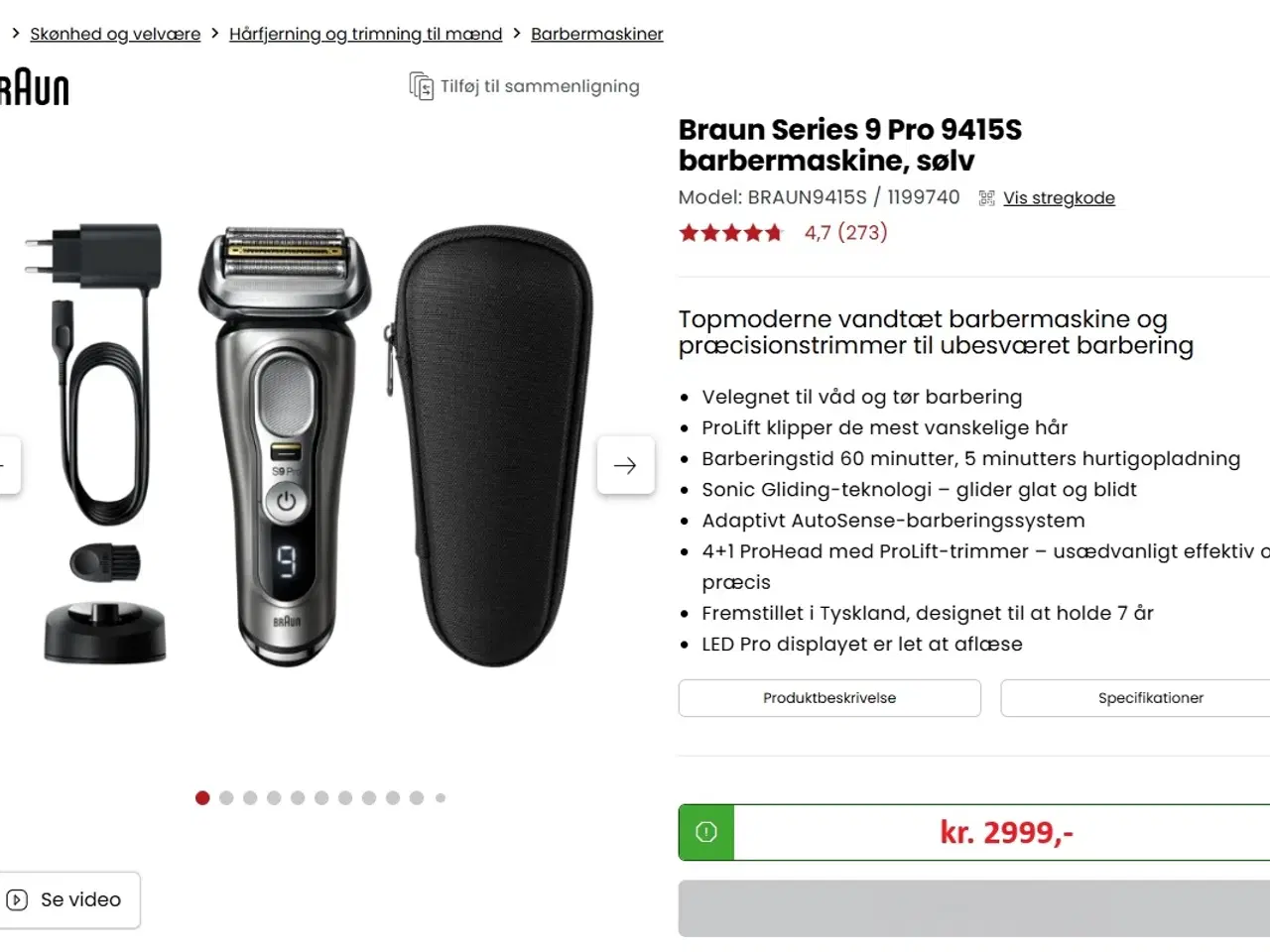 Billede 5 - Braun Barbermaskine Series 9 PRO