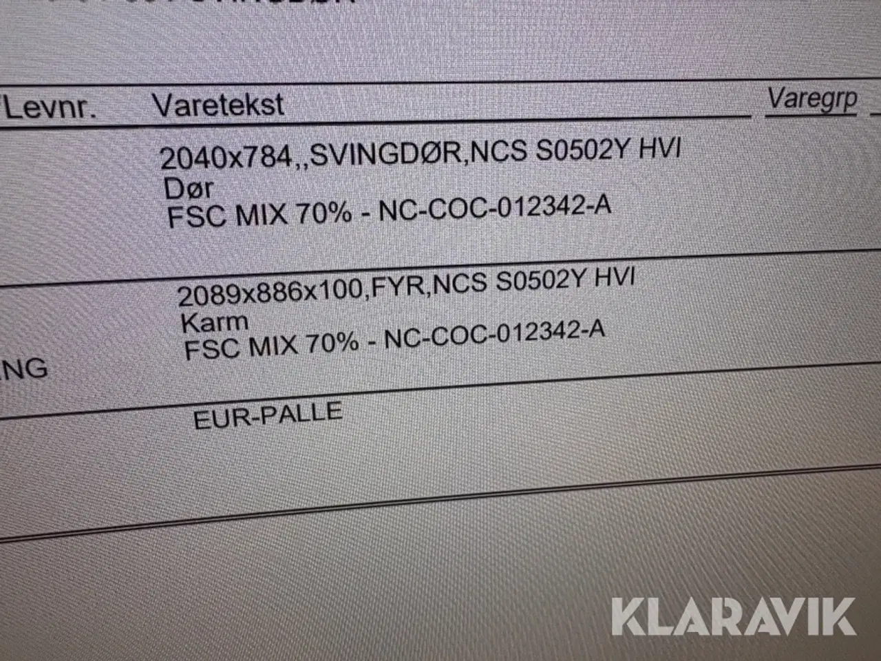 Billede 9 - Svingdør Swedoor - inklusiv karm