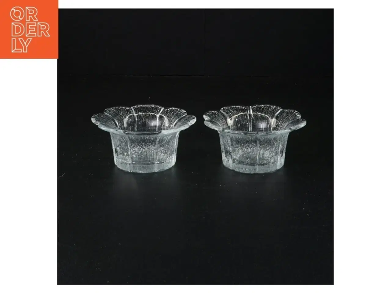 Billede 1 - Glas lysestager til fyrfadslys (str. 10 x 5 cm)