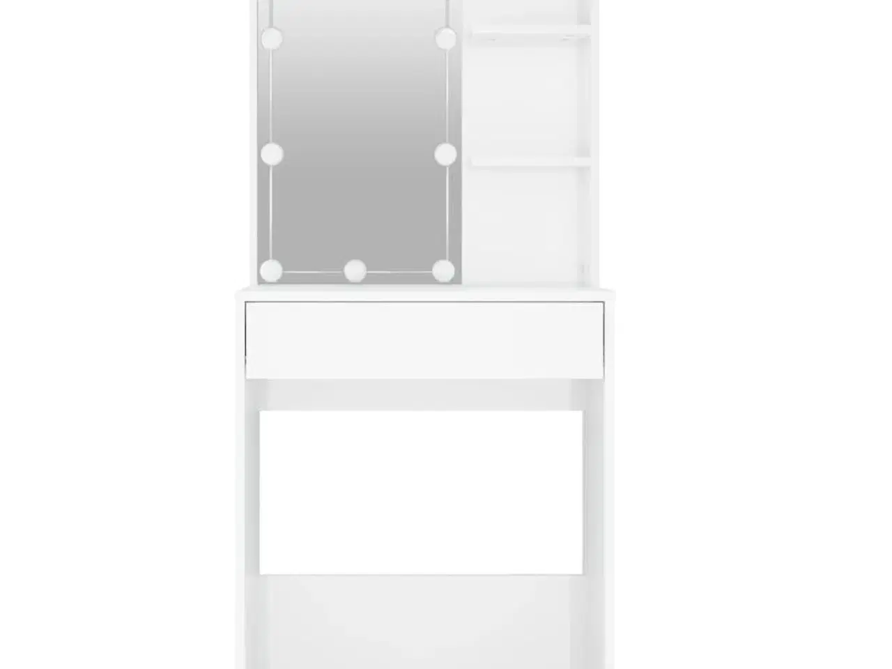 Billede 5 - Makeupbord med LED-lys 60x40x140 cm hvid højglans