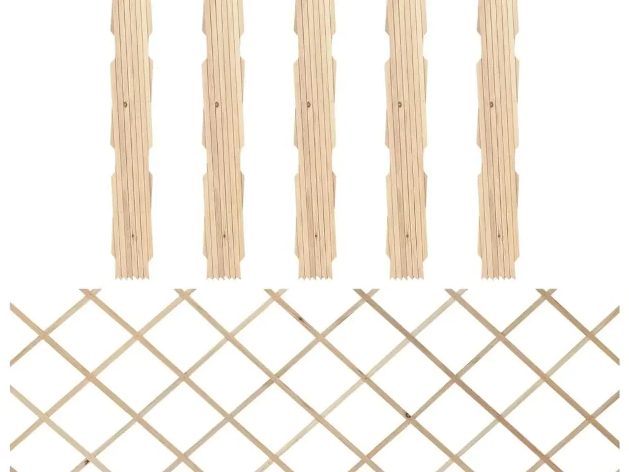 Billede 1 - Espalierhegn 5 stk. 180x80 cm massivt fyrretræ