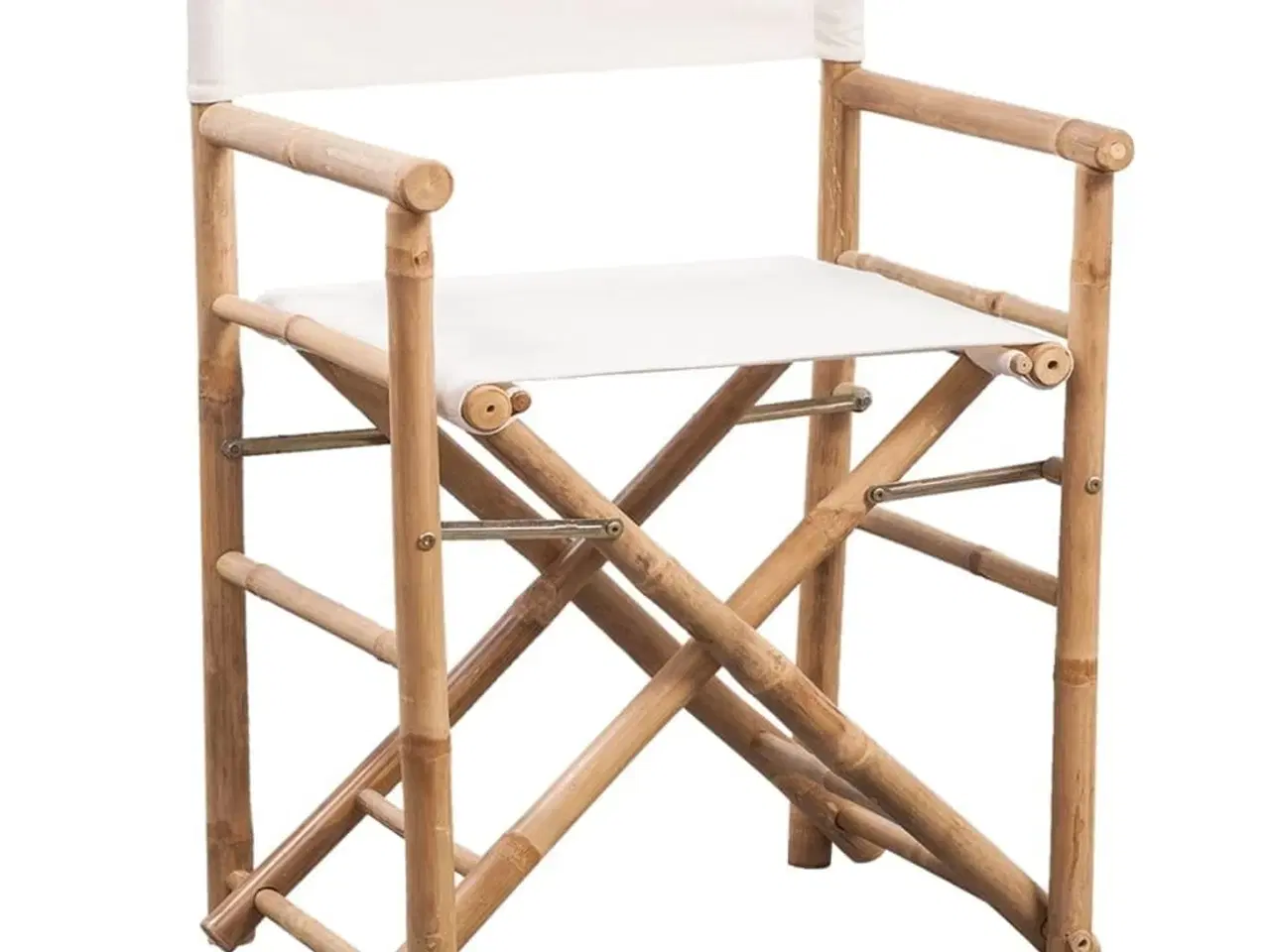 Billede 2 - Foldbare instruktørstole 2 stk. bambus og lærred