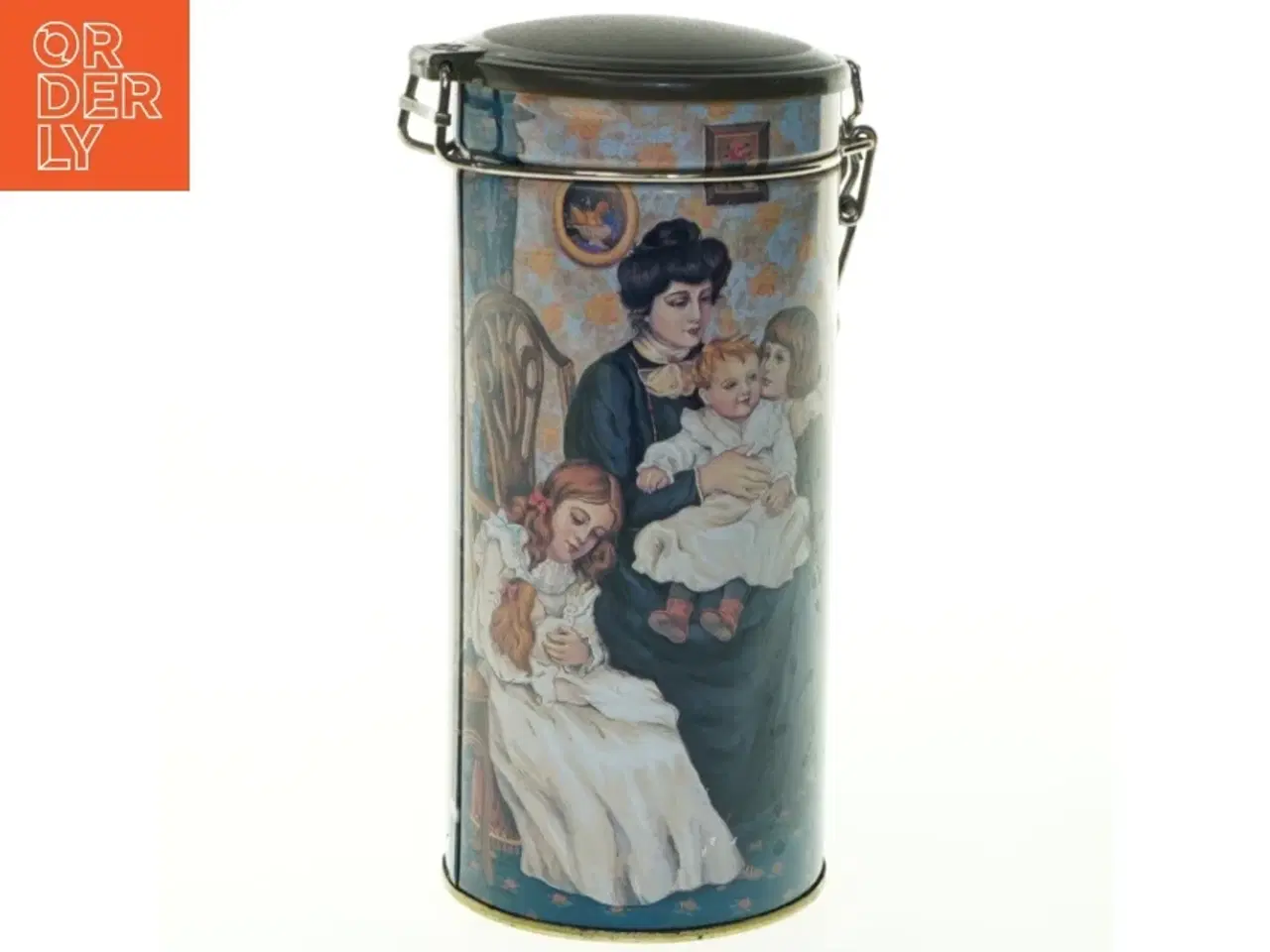 Billede 1 - Dekorativ vintage dåse med låg (str. 18x8,5 cm)
