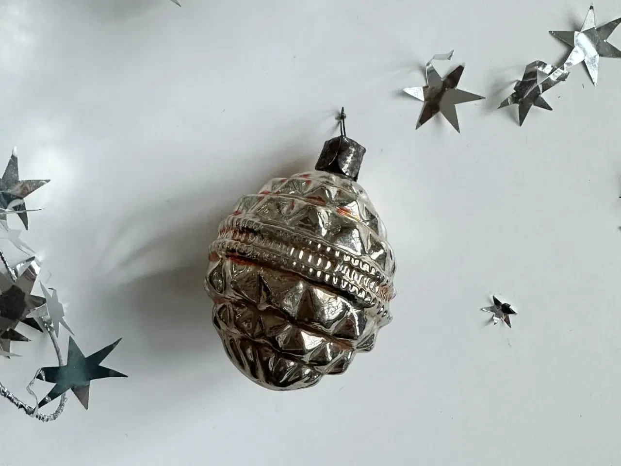 Billede 3 - Vintage julekugle, lanterne, sølv/orange