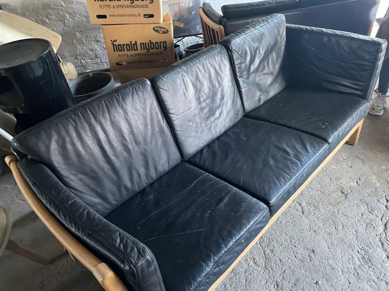 Billede 1 - Flot sofagrubbe med 3+2 i ægte læder