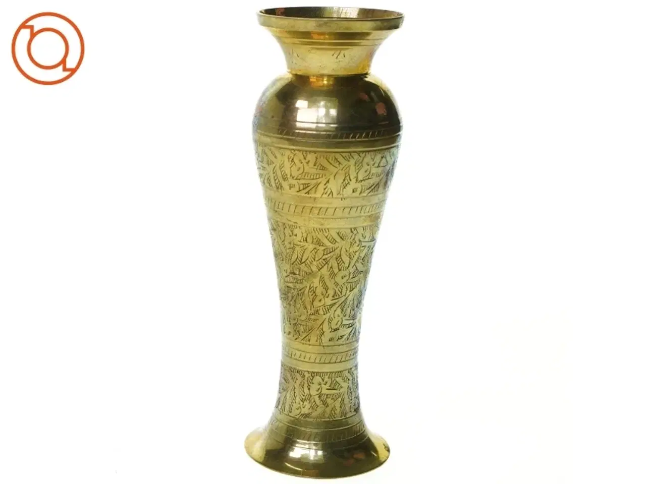 Billede 3 - Ciseleret Vase i Messing (str. 20 x 6 cm)