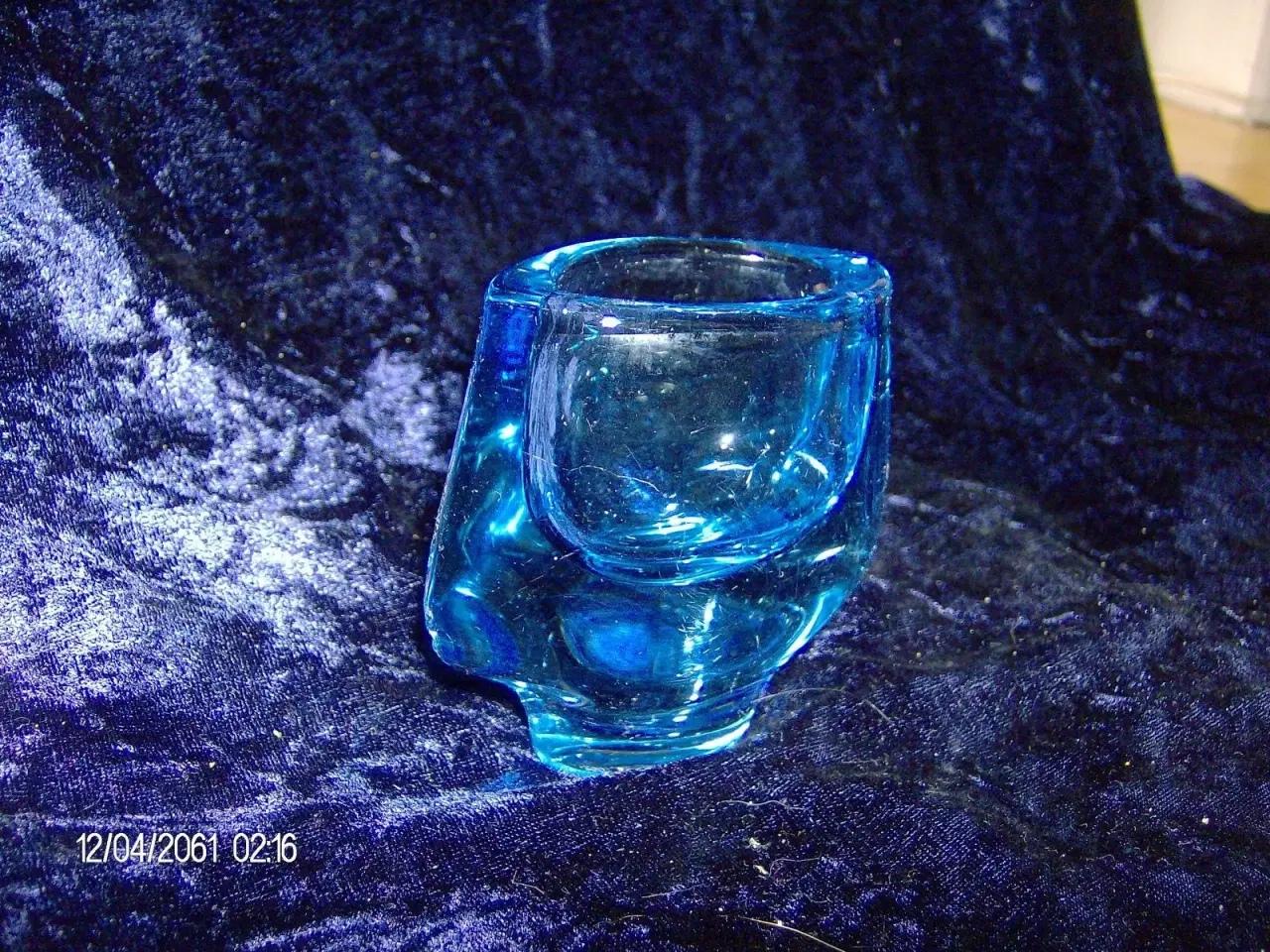 Billede 5 - Blå glas vase 