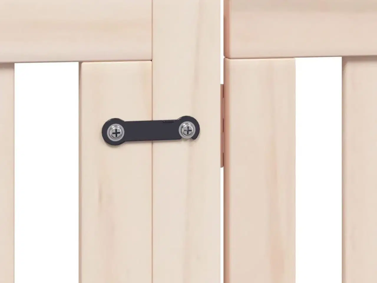 Billede 9 - Hundegitter med dør, foldbar, 4 paneler, 320 cm, poppeltræ