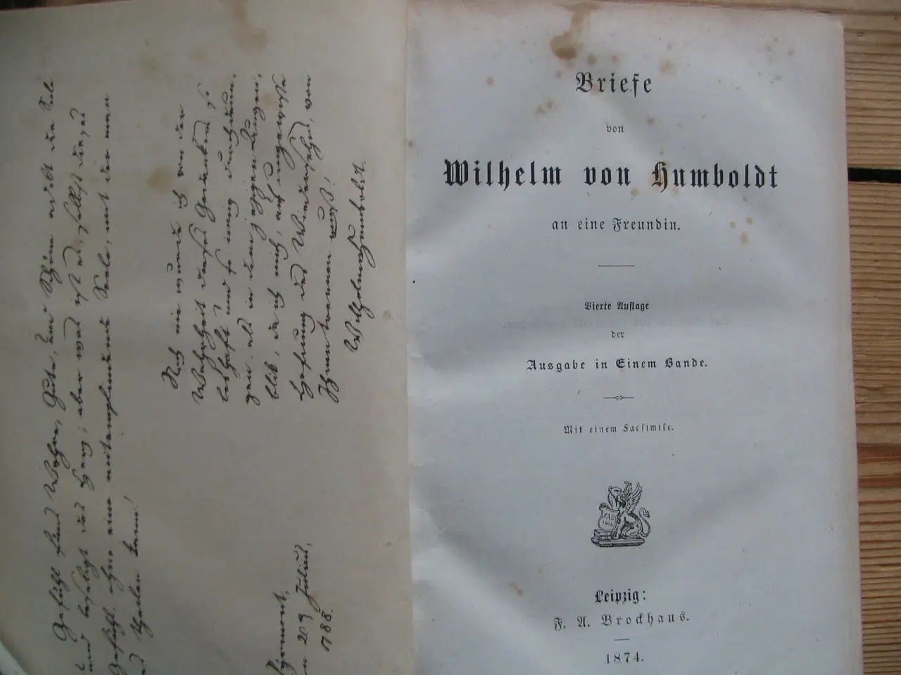 Billede 4 - Wilhelm von Humboldt. Briefe an einer Freundin.