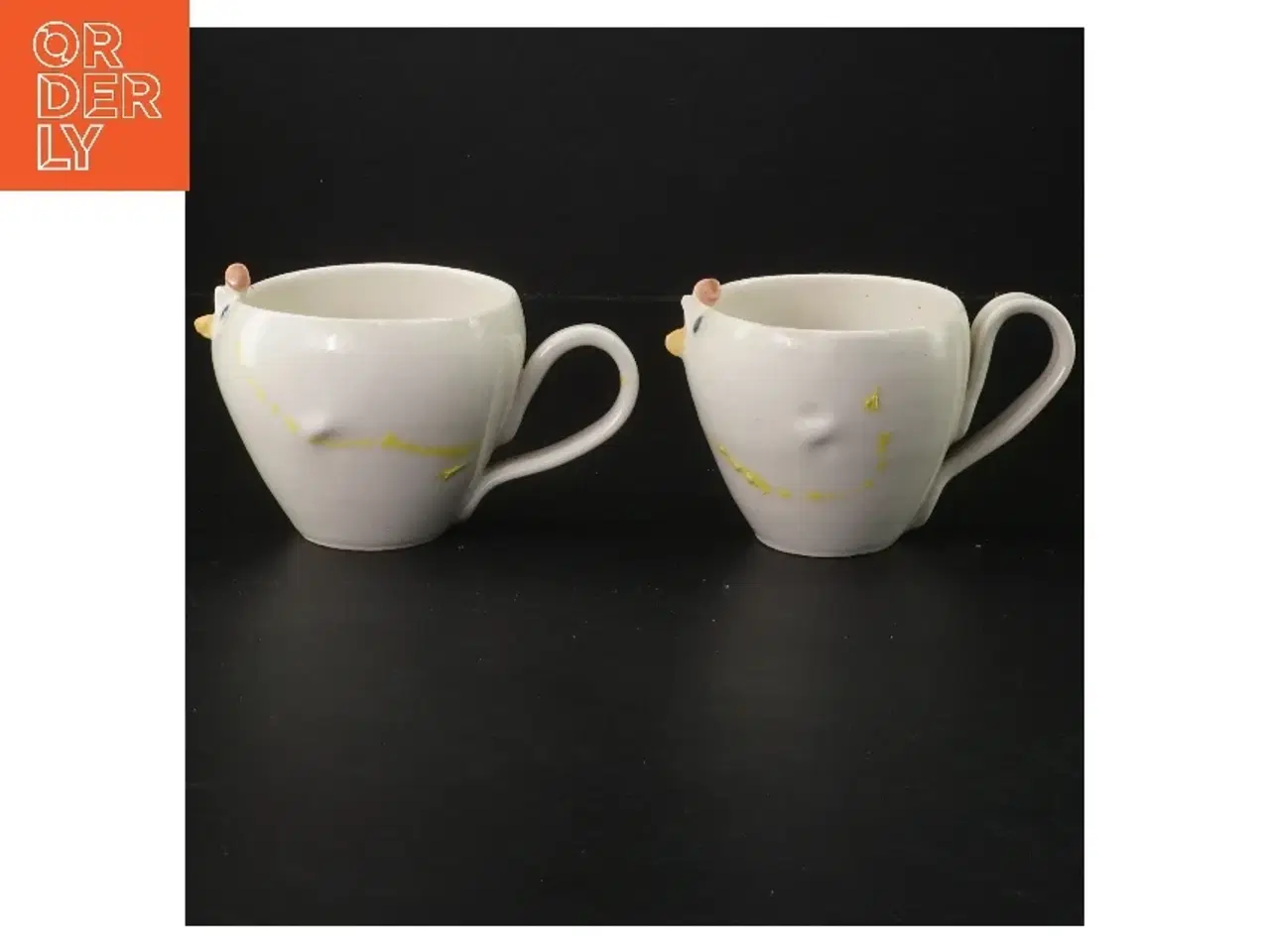 Billede 2 - Keramik kopper med ansigt (str. 8 og 7 cm) fra keramiker