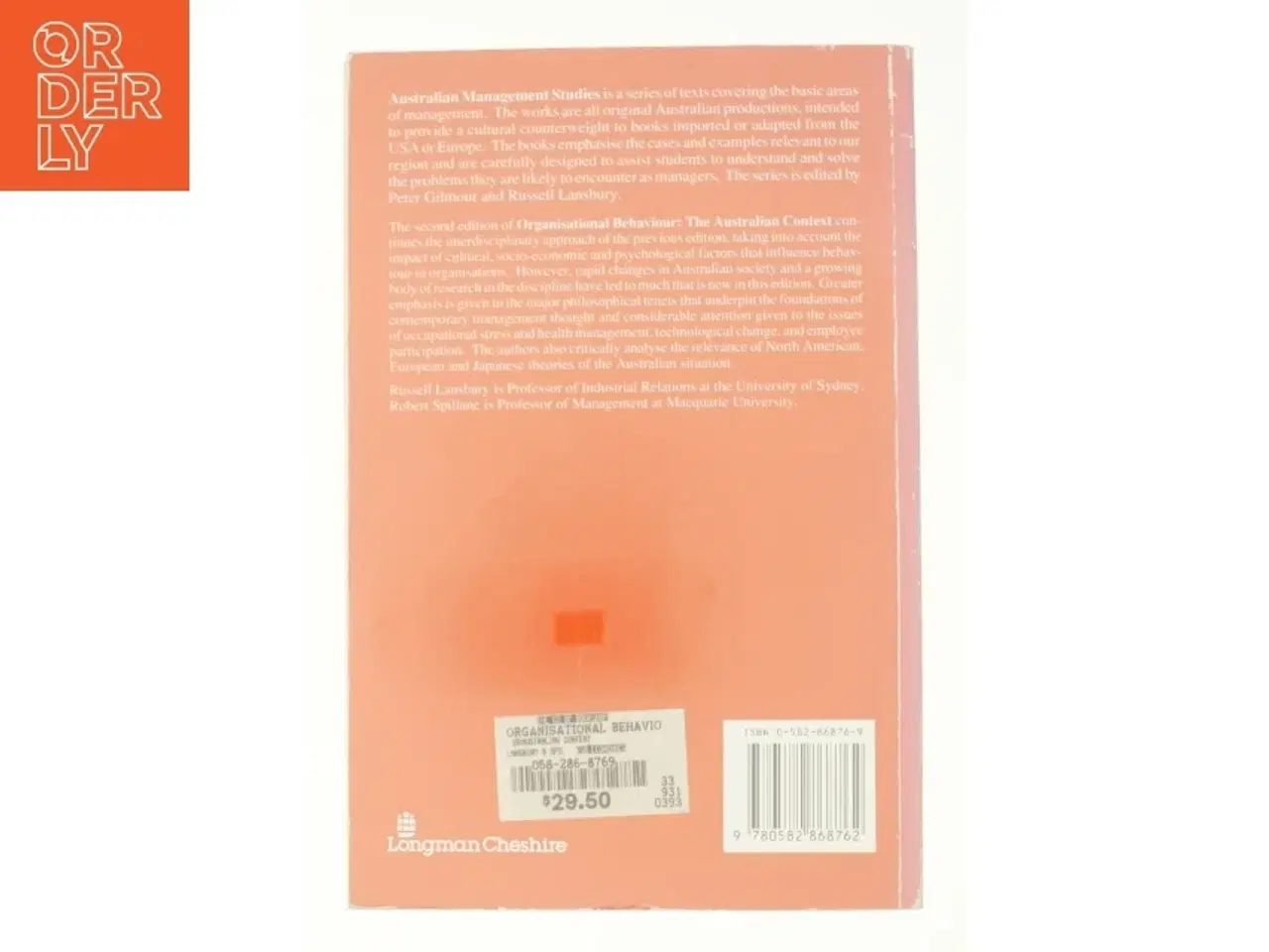 Billede 2 - Organisational behaviour af Russell D. Lansbury og Robert Spillane fra Bog