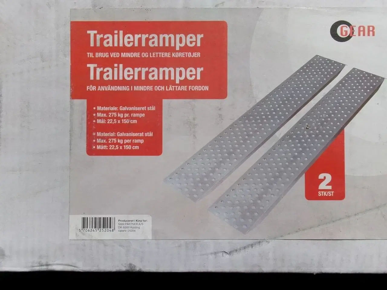 Billede 1 - 2 stk. trailerramper, galvaniseret stål