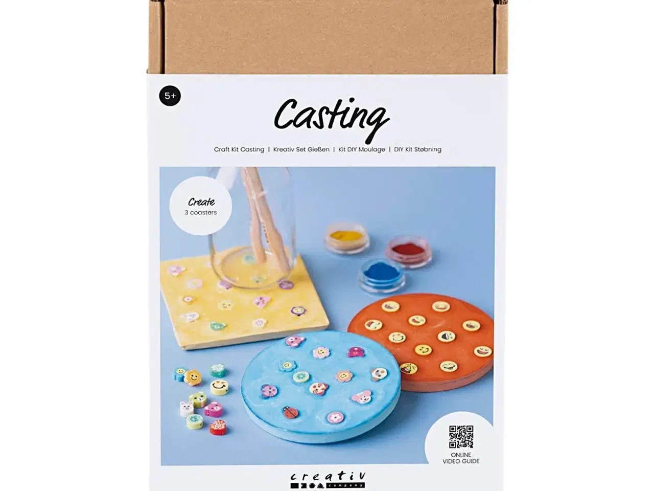 Billede 1 - DIY Kit Støbning, Platter, blå, rød, gul, 1 pk.