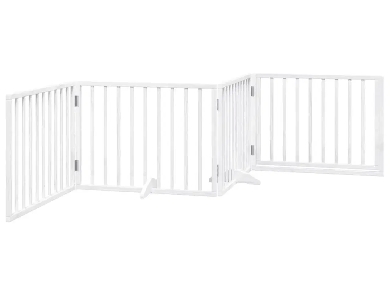 Billede 6 - Hundelåge med dør 4 paneler 320 cm foldbar poppeltræ hvid