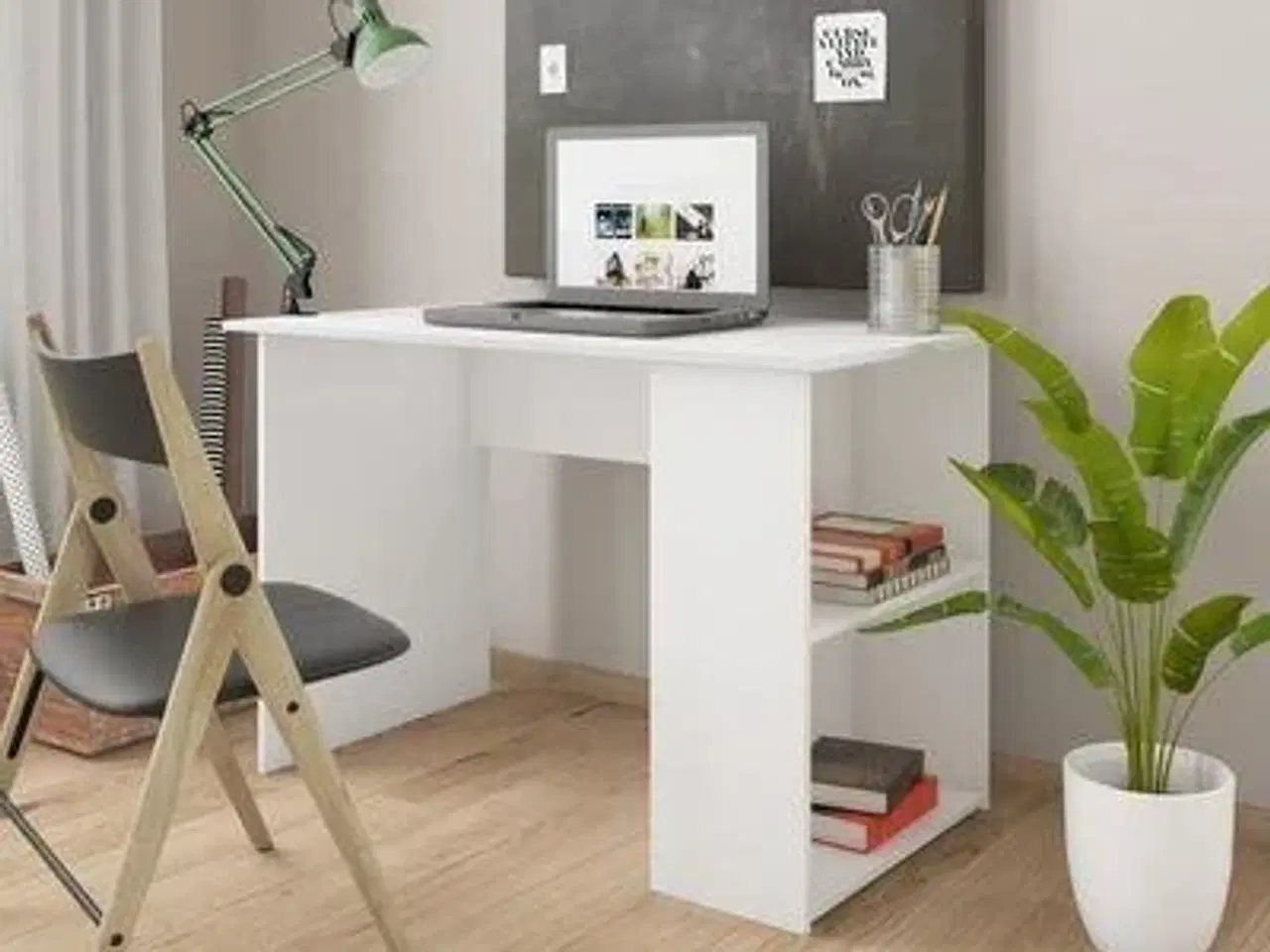 Billede 1 - Skrivebord 110x60x73 cm konstrueret træ hvid