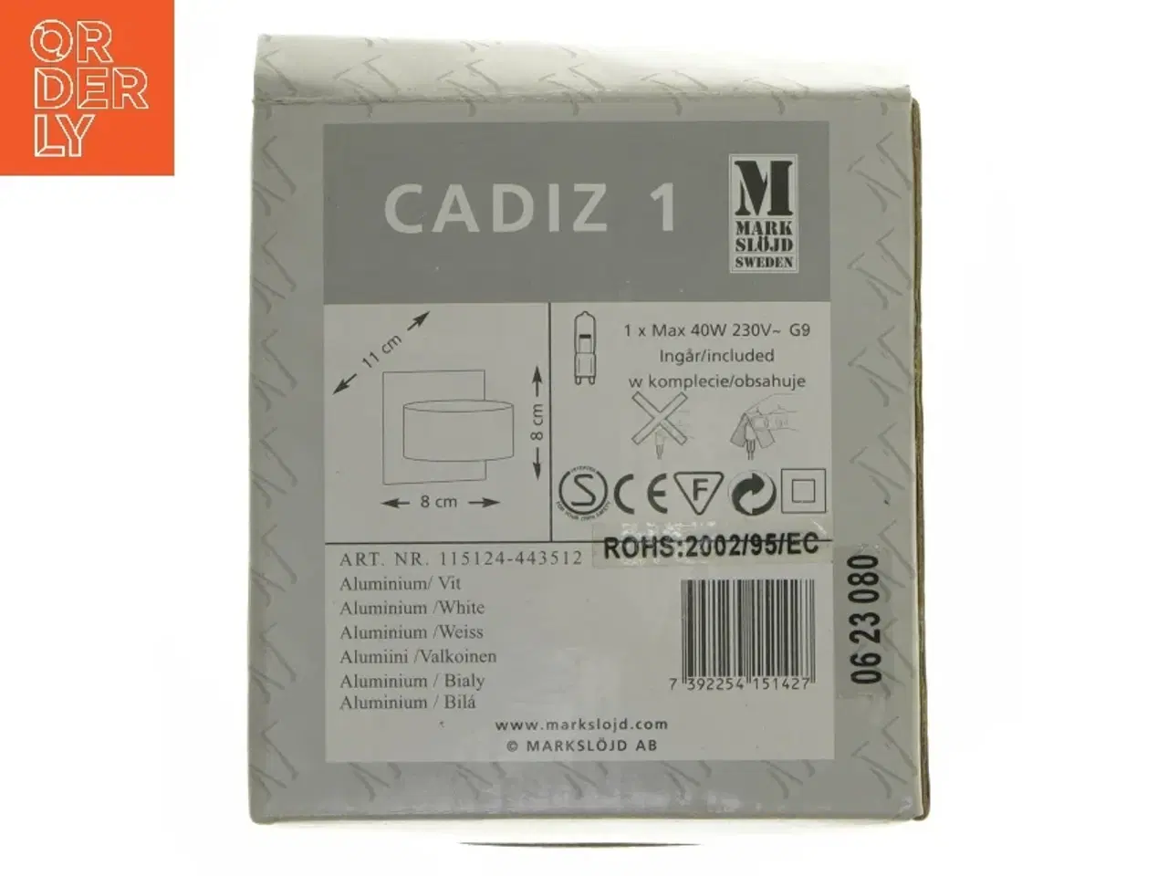 Billede 5 - Markslojd Cadiz 1 væglampe fra Markslojd (str. Ø 8 cm)