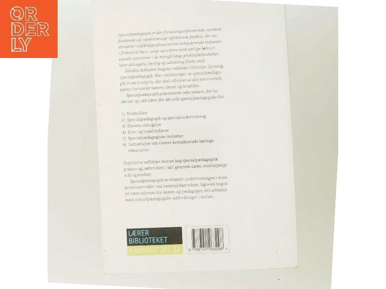 Billede 3 - Specialpædagogik : en introduktion af Christian Quvang (Bog)